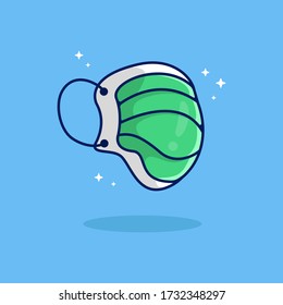 Virus mask. Beautiful vector flat illustration with stroke. Suitable for web page, banner, flyer, sticker, card. Appetizing, beautiful, realistic food.