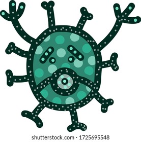 Virus con máscara, ilustración, vector sobre fondo blanco