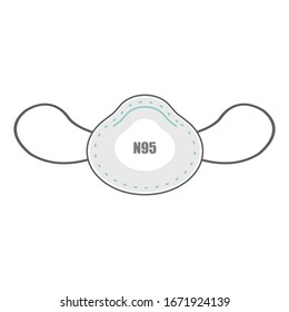 Virus mask, medical mask, air pollution, doctor's maker, vector illustration.