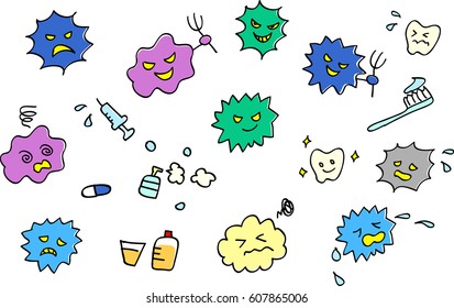 Virus and medical illustration