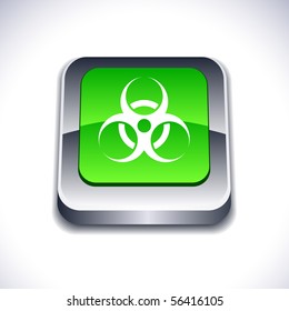 Virus metallic 3d vibrant square icon.
