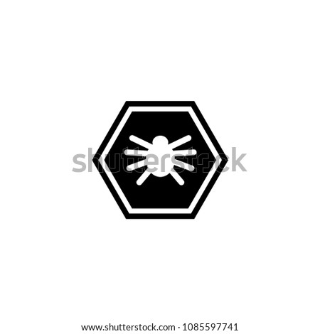Virus, Microbe, Bacteria. Flat Vector Icon. Simple black symbol on white background