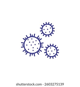 Virus microbe bacteria germ line icon vector format for medical content.
