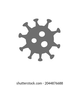 Virus, microbe, bacteria grey icon. Isolated on white background