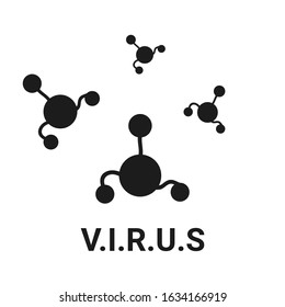 virus, microbe, bacterium icon isolated on white