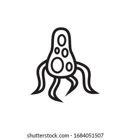 Virus Microbe Icon In Trendy  Design Vector Eps 10