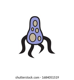 Virus-Mikrobensymbol in trendiger Design-Vektorillustration EPS10