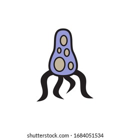 Icono De Virus Microbe En El Vector De Diseño A La Vez Eps 10