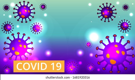 Virus microbe microbiology background. Computer virus, allergy bacteria, medical healthcare, disease germ, pathogen organism, infectious micro virology concept. Vector 3d Corona virus -2019-nCoV
