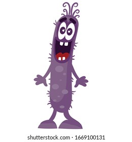 Virus, microbe, pathogen, germ vector icon. Violet illustration of micro bacteria isolated on white background,