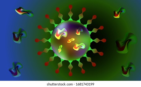 virus microbe vector design. 3d virus vector design element. global pandemic causes by coronavirus. coronavirus vector illustration. covid-19 coronavirus microbe