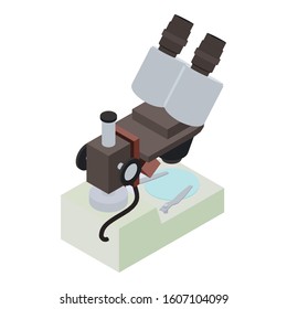 Virus microscope icon. Isometric of virus microscope vector icon for web design isolated on white background