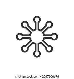 Virus minimal line icon. Web stroke symbol design. Virus sign isolated on a white background. Premium line icon.