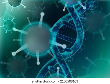 Estructura molecular de virus. Resumen de la prueba de ADN. Concepto gráfico para su diseño