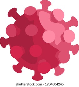 Virus molecule 3d red color vector graphic icon illustration	
 svg