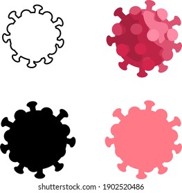 Virus molecule 3d set of multiple vector graphics icon illustration styles isolated	