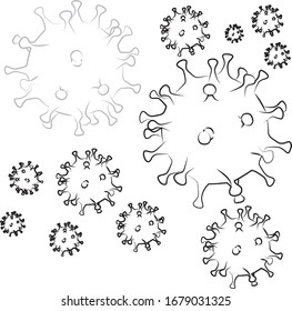 
virus molecule in b & W