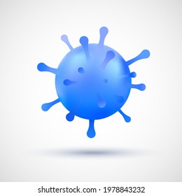 Virus molecule isolated on white background. Microbiology vector concept. corona virus 2019-ncov flu outbreak. Microscopic organism. Vector illustration
