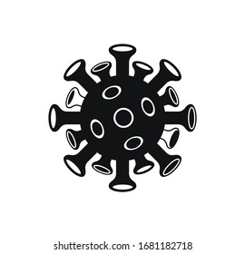 Virus molecule, schematic image. Coronavirus / CoV 2019 /. Black and white silhouette