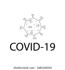 Virus-Molekül, Schaltbild. Coronavirus / CoV 2019 / Schwarz-Weiß-Silhouette.Coronavirus Bacteria Cell Icon, 2019-nCoV Novel Coronavirus Bacteria. Keine Infektion und Stopp von Coronavirus Konzepten.