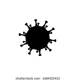 Virus molecule silhouette. Coronavirus icon sign. Stock vector illustration, isolated on white background.