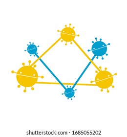 Virus molecules isolated on white background. Illustration of a corona virus epidemic.