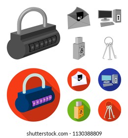 Virus, monitor, display, screen .Hackers and hacking set collection icons in monochrome,flat style vector symbol stock illustration web.