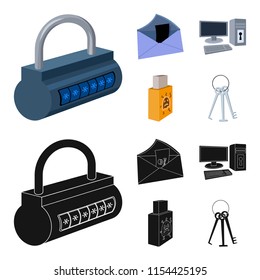 Virus, monitor, display, screen .Hackers and hacking set collection icons in cartoon,black style vector symbol stock illustration web.