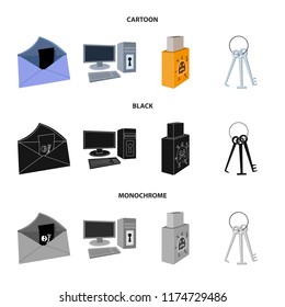 Virus, monitor, display, screen .Hackers and hacking set collection icons in cartoon,black,monochrome style vector symbol stock illustration web.