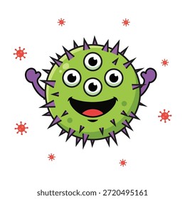 Ilustração do vetor de desenhos animados do personagem do monstro do vírus