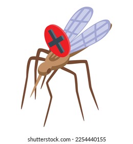 Vector isométrico del icono del virus. Crema eléctrica. Protección contra la malaria