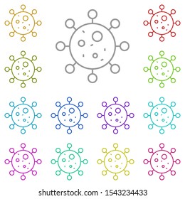 Virus multi color icon. Simple thin line, outline vector of biology icons for ui and ux, website or mobile application
