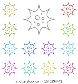 Virus multi color icon. Simple thin line, outline vector of biology icons for ui and ux, website or mobile application