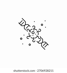 Vector de signo de ícono de ADN de virus que muta