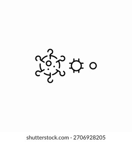 Vector de signo de icono de célula de mutación de virus