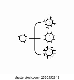 Vector de signo de icono de mutación de virus