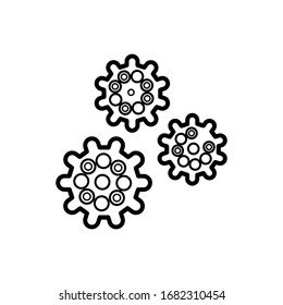 Icono aislado de esquema de mutación de virus. Virus, coronavirus, enfermedad gripal o fría, icono de infección respiratoria.