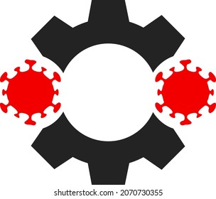 Virus nanobot icon with flat style. Isolated vector virus nanobot icon image on a white background.