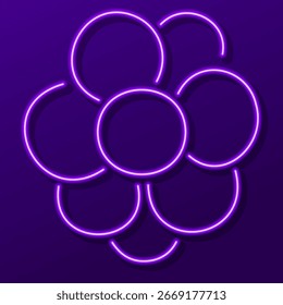 sinal de neon vírus, colorido tendências de design moderno no fundo preto. Ilustração vetorial.