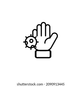 Virus on Hand  Hygiene icon bacteria 