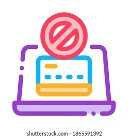 Virus auf Laptop-Symbol-Vektorgrafik. Umrisse des Virus auf Notebook-Signatur. Illustration des isolierten Stumpfsymboles