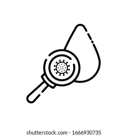 icono del virus en el agua. Gráfico Vector plano en fondo blanco.