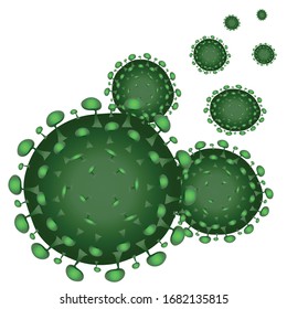 The virus on the white background
