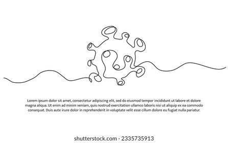 Virus un diseño de línea continua. Elementos decorativos dibujados sobre un fondo blanco.