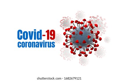 Virus organism danger, biology macro, white background. Vector illustration