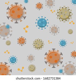 virus outbreak, bacteria and germs pattern, virus illustration