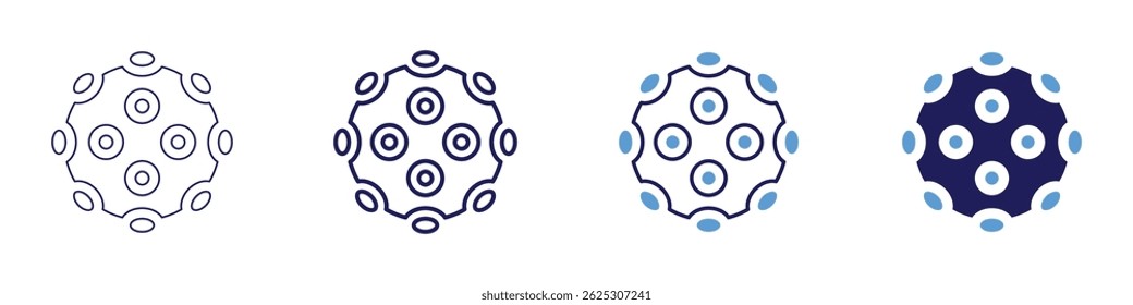 Virus outbreak icon in 4 different styles. Thin Line, Line, Bold Line, Duotone. Duotone style. Editable stroke.
