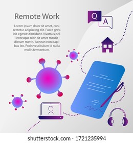 Virus Outbreak With Remote Work. Vector Desing Illustration.