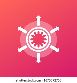 virus outbreak, spread vector icon