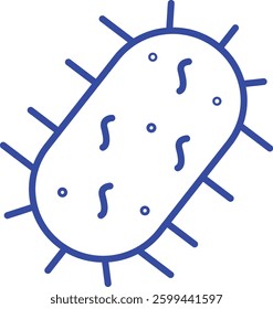 Virus outline dual color vector illustration icon design